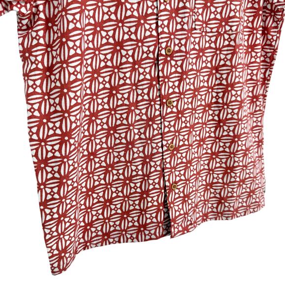 NEW NWT Ben Sherman LINEN BLEND BOYS Sz XL 18 Orange Shirt Top Beach Tropical - Picture 6 of 9